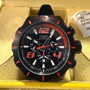 Invicta Black and Orange Sport Chronograph Watch